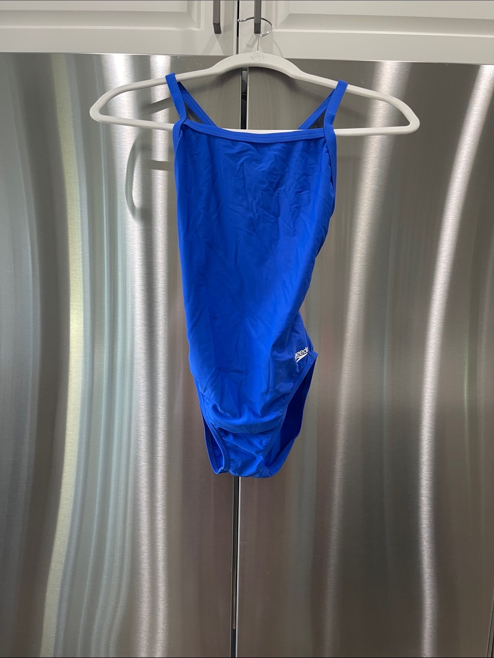 Speedo Royal Blue Solid One-Piece Swim Suit; Size 8/34